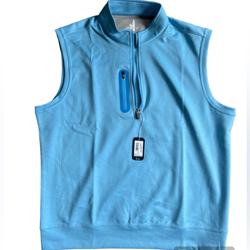 johnnie-O Sky Blue Sleeveless Quarter-Zip Golf Vest